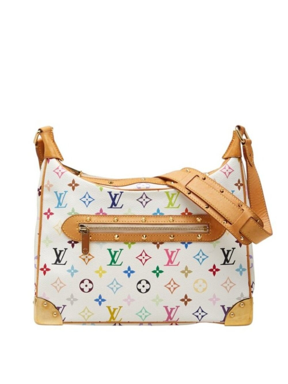 Louis Vuitton Monogram Multicolor Boulogne Shoulder Bag Blanc Leather